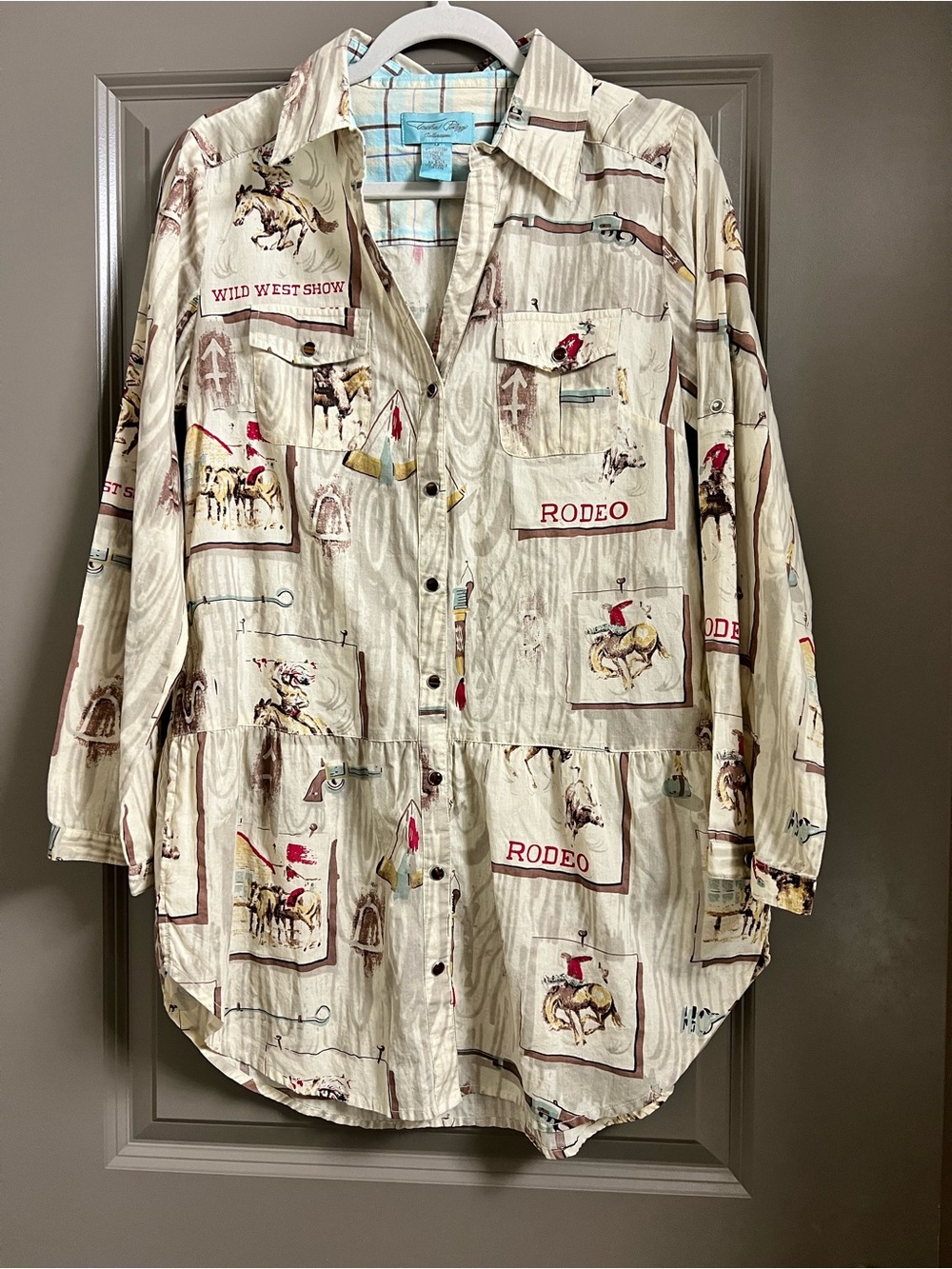 Tasha Polizzi Western Rodeo Print Tunic Medium Cotton